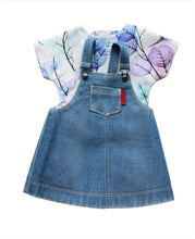 Load image into Gallery viewer, Denim Overall Dress and T-Shirt
