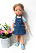 Load image into Gallery viewer, Denim Overall Dress and T-Shirt
