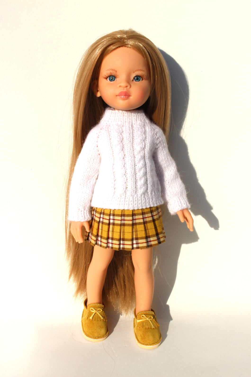 Sweater and Plaid Skirt Set